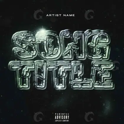 Album cover art “Black Star”: star and neon, black and white tones