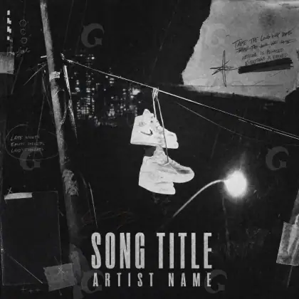 Music cover artwork “Black Star”: star, black and white tones