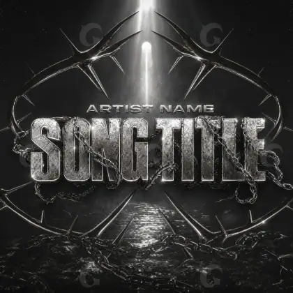 Arte de portada musical «Black Star»: estrella; color blanco y negro