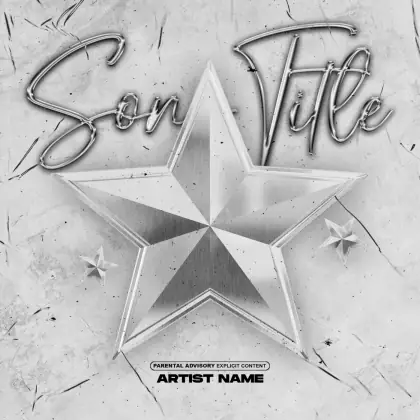 Arte de portada musical «Black Star»: estrella; color blanco y negro