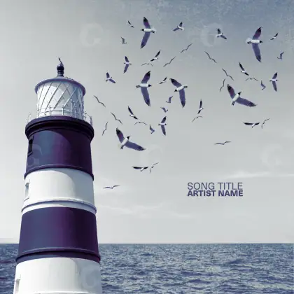 Music cover artwork “Black Water”: water and bird, black and white tones