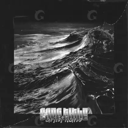 Готовая обложка для трека «Black Wave»: волна; палитра — чёрно-белая
