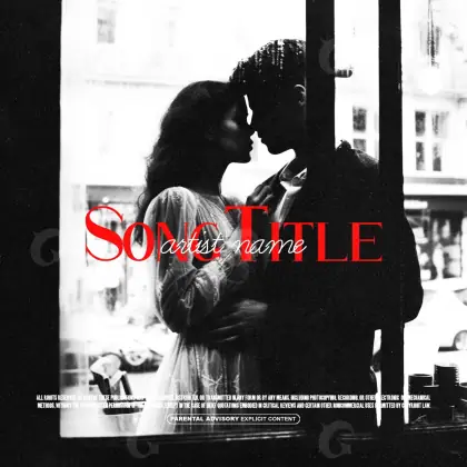 Portada para canción «Black Window»: ventana y hombre; color blanco y negro