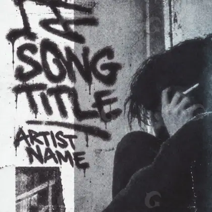 Music cover artwork “Black Window”: window, black and white tones