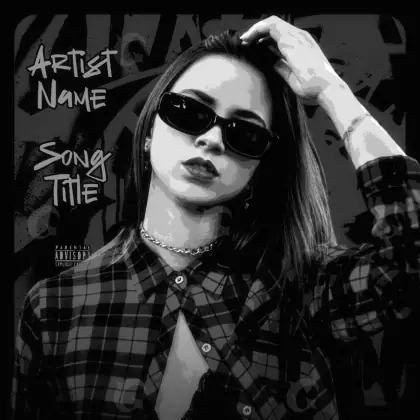 Music cover artwork “Black Woman”: woman, black and white tones