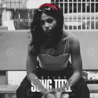 Premade cover art “Black Woman”: woman, black and white tones