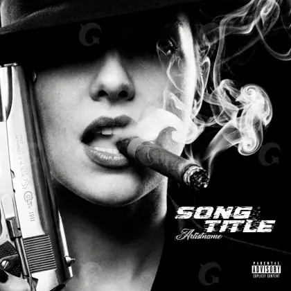 Premade cover art “Black Woman”: woman and smoke, black and white tones