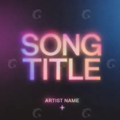 Arte de portada musical «Blue Abstract»: abstracción y tipografía; color azul