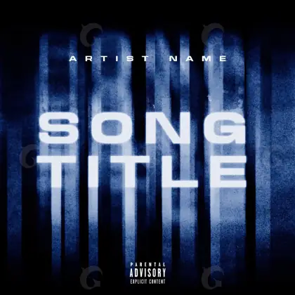 Music cover artwork “Blue Abstract”: abstract and lettering, blue tones