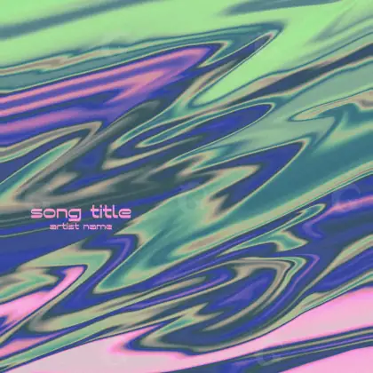Music cover artwork “Blue Abstract”: abstract and lettering, blue tones