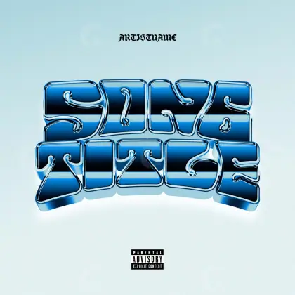 Portada para canción «Blue Abstract»: abstracción y tipografía; color azul