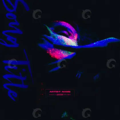 Готовая обложка для трека «Blue Abstract»: абстракция и типографика; палитра — синяя