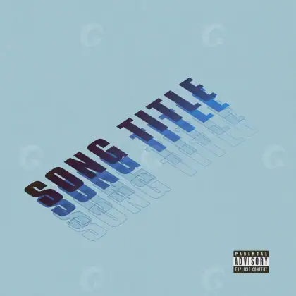 Arte de portada musical «Blue Abstract»: abstracción y tipografía; color azul
