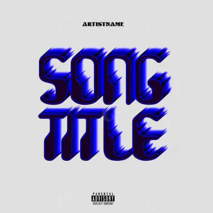 Music cover artwork “Blue Abstract”: abstract and lettering, blue tones