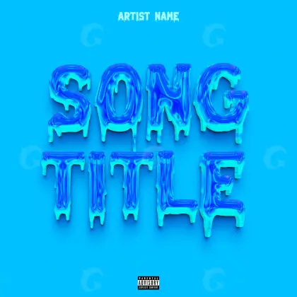 Premade cover art “Blue Abstract”: abstract and lettering, blue tones