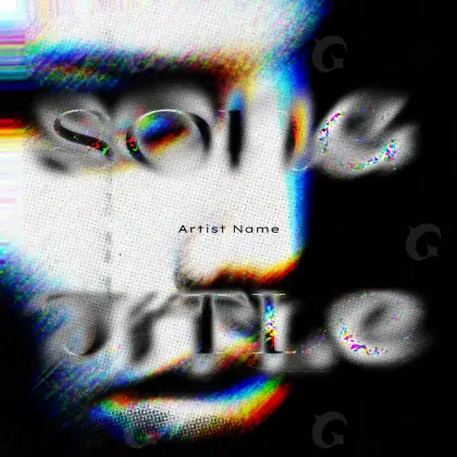 Music cover artwork “Blue Abstract”: abstract and lettering, blue tones