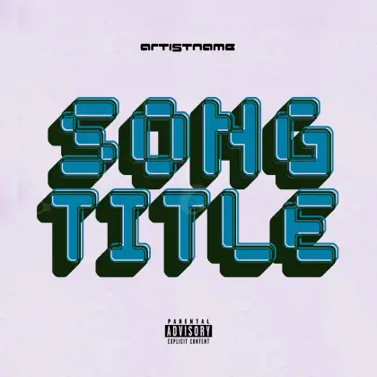 Music cover artwork “Blue Abstract”: abstract and lettering, blue tones