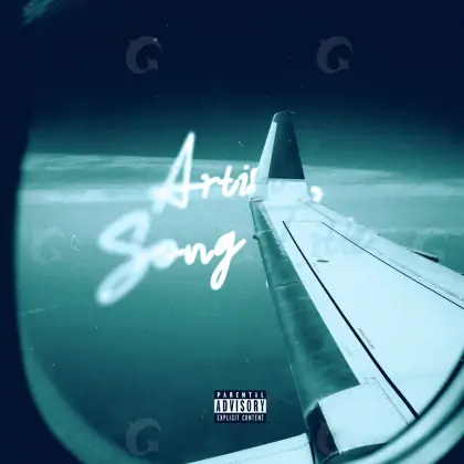 Music cover artwork “Blue Abstract”: abstract and lettering, blue tones