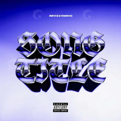 Arte de portada musical «Blue Abstract»: abstracción y tipografía; color azul