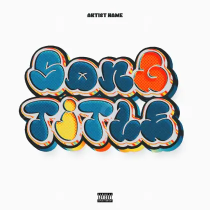 Arte de portada musical «Blue Abstract»: abstracción y tipografía; color azul