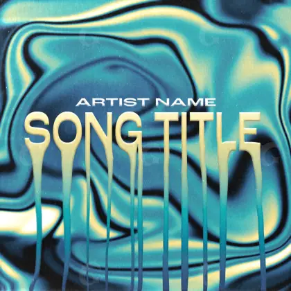 Music cover artwork “Blue Abstract”: abstract and lettering, blue tones