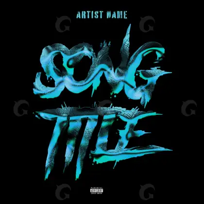 Premade cover art “Blue Abstract”: abstract and lettering, blue tones