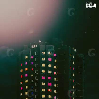 Album cover art “Blue Building”: building and window, blue tones