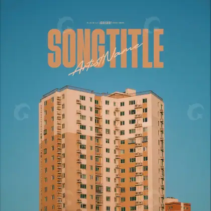 Обложка для песни «Blue Building»: здание и окно; палитра — синяя