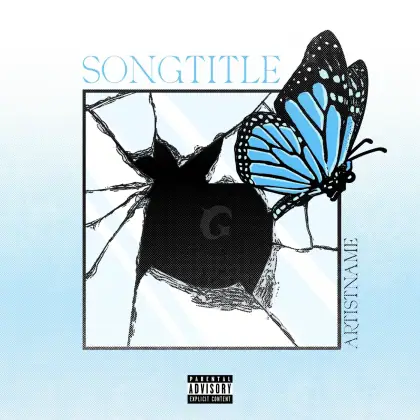 Portada prediseñada «Blue Butterfly»: mariposa; color azul