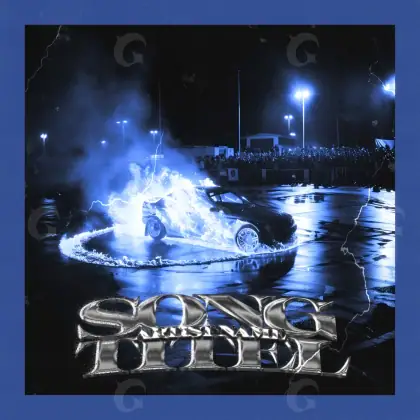 Music cover artwork “Blue Car”: car and road, blue tones