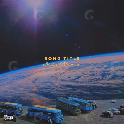 Music cover artwork “Blue Car”: car and cloud, blue tones