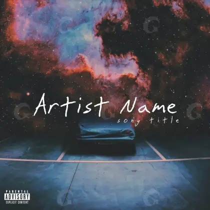 Music cover artwork “Blue Car”: car and star, blue tones