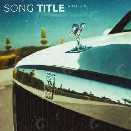 Arte de portada musical «Blue Car»: coche y agua; color azul