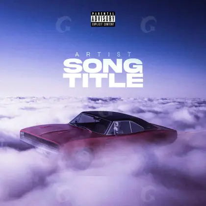 Portada prediseñada «Blue Car»: coche y nube; color azul