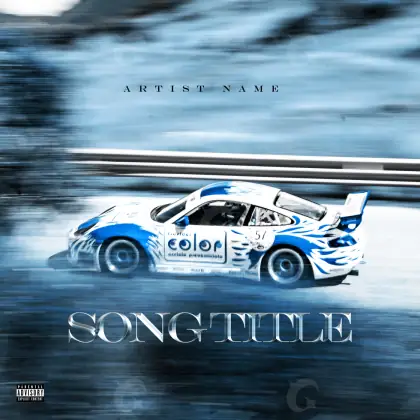 Portada prediseñada «Blue Car»: coche; color azul