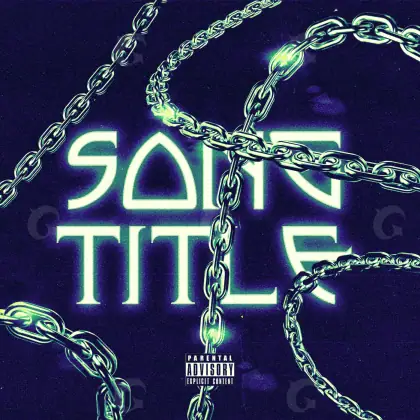 Music cover artwork “Blue Chain”: chain and heart, blue tones