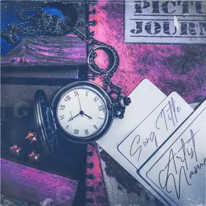 Portada prediseñada «Blue Chain»: cadena y cartas; color azul