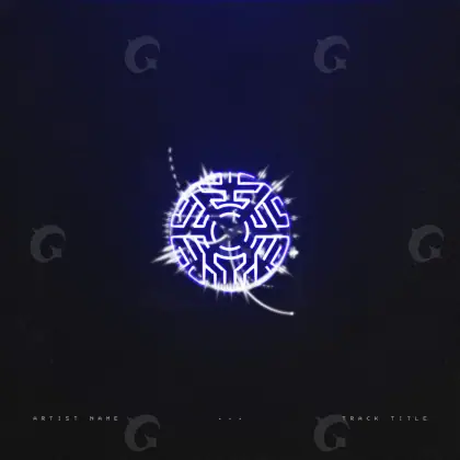 Готовая обложка для трека «Blue Circle»: круг; палитра — синяя