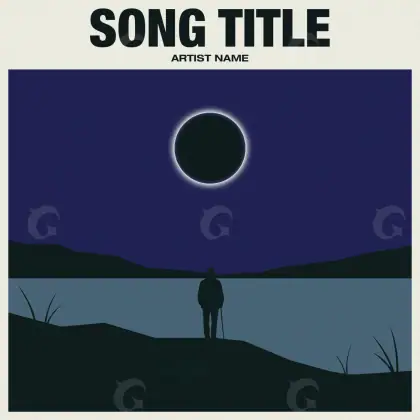 Готовая обложка для трека «Blue Circle»: круг; палитра — синяя