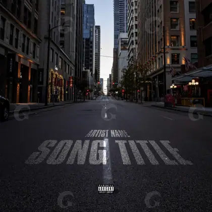 Album cover art “Blue City”: city and street, blue tones