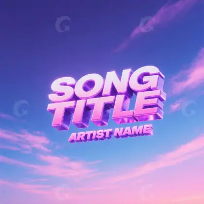 Music cover artwork “Blue Cloud”: cloud and neon, blue tones