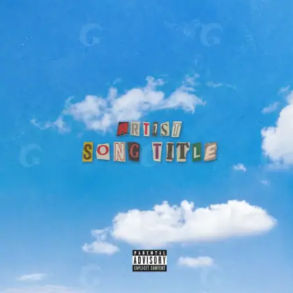 Arte de portada musical «Blue Cloud»: nube; color azul