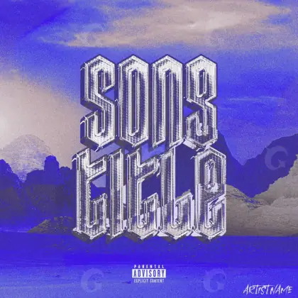 Album cover art “Blue Cloud”: cloud and mountain, blue tones