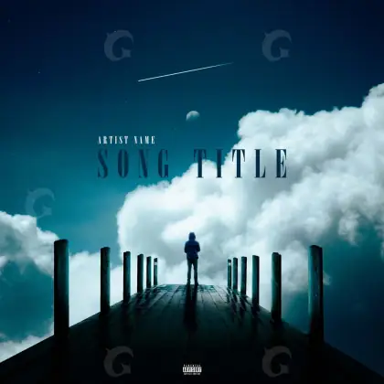 Portada prediseñada «Blue Cloud»: nube y luna; color azul
