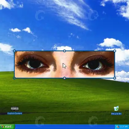 Music cover artwork “Blue Eyes”: eyes and cloud, blue tones