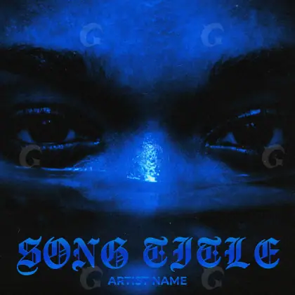 Обложка для альбома «Blue Face»: лицо и глаза; палитра — синяя
