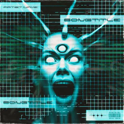 Album cover art “Blue Face”: face and eyes, blue tones