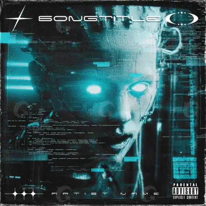 Music cover artwork “Blue Face”: face and circle, blue tones