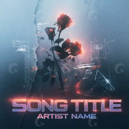Premade cover art “Blue Flower”: flower, blue tones