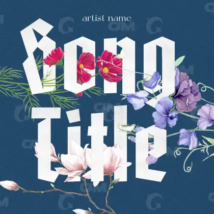 Premade cover art “Blue Flower”: flower, blue tones